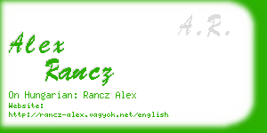 alex rancz business card